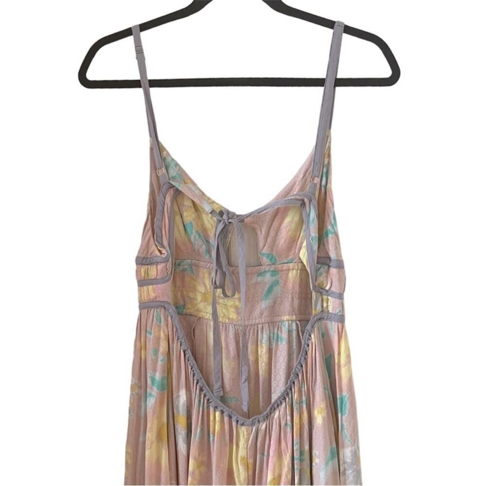 Free People Wisteria Floral In Light Combo Maxi Cut Summer Out Dress Size L - Picture 7 of 12